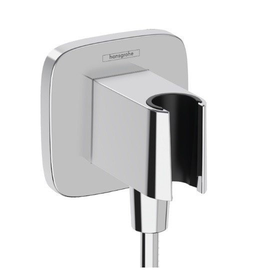 Шланговое подключение Q с держателем для душа FixFit Q Hansgrohe, хром арт. 26887000