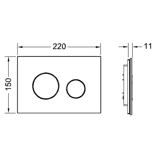 Панель смыва, стекло белое, белый, loop TECE арт. 9240650