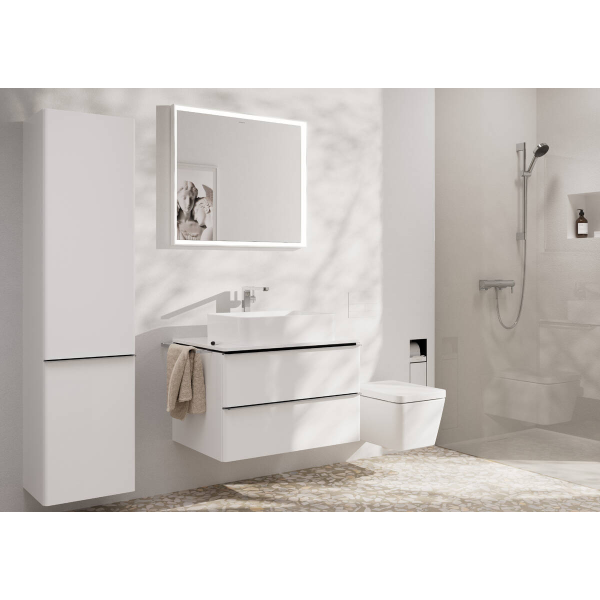 Смеситель для раковины Fine CoolStart, EcoSmart+, с донным клапаном Push-Open, Hansgrohe Tecturis E, хром арт. 73070000