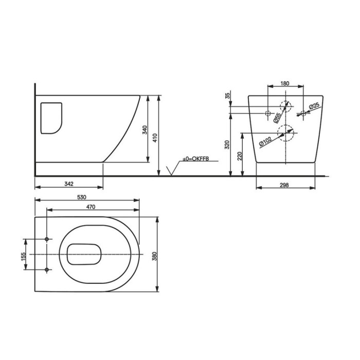 Унитаз подвесной 53x38 см, безободковый, с системой смыва Tornado Flush, NC TOTO, CW762Y цвет: белый