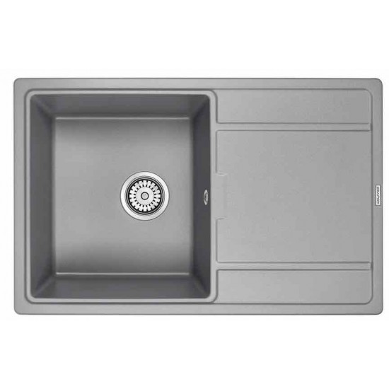 Мойка для кухни гранит 780х500 Paulmark FLUGEN 50-780, серый металлик - PM217850-GRM