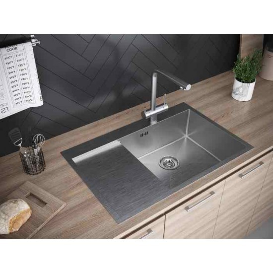 Мойка для кухни нержавеющая 780х510мм Paulmark ATLAN R, брашированная нерж. сталь, правая - PM217851-BSR