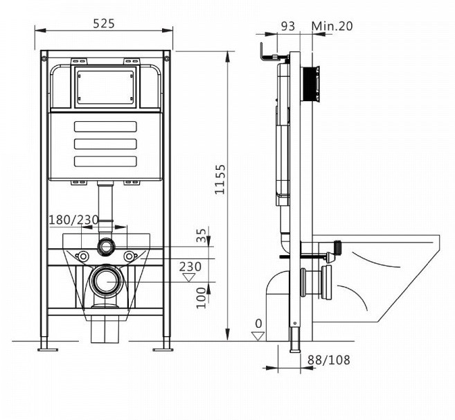 Инсталляция для подвесного унитаза Lotis Amelia L30011