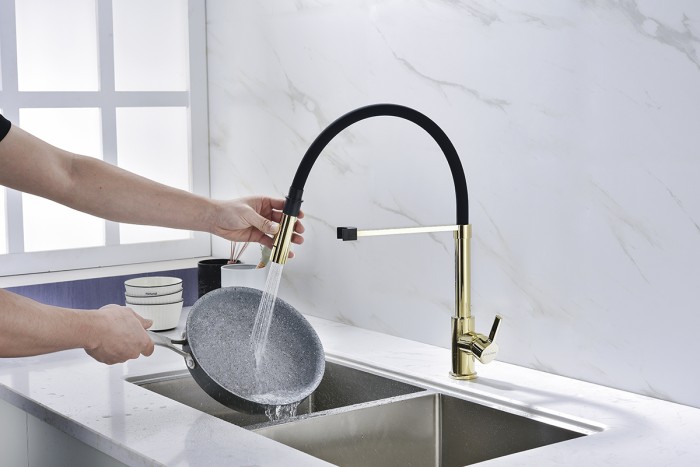 Смеситель для кухни  Paulmark HALT, золото - Ha214021-G