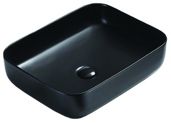 Раковина накладная 500х390х130 черная, Azario - AZ-78109MB