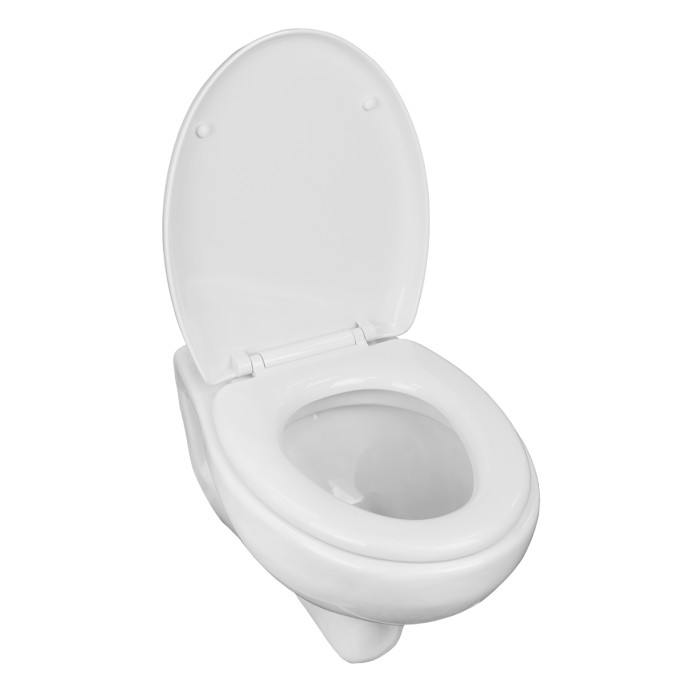 Подвесной унитаз 370х400х550 ободковый, с быстросъемным сидением микролифт, белый, Azario Stella арт. AZ-VT005+AZ-VT005sc