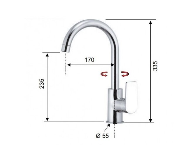 Смеситель хром глянцевый, Remer Dream, внешнего монтажа D72