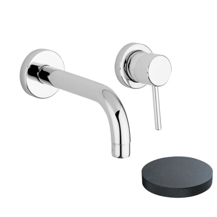 Внешняя часть для смесителя для раковины настенного монтажа, без донного клапана, Giulini Futuro, графит арт. 6520-15EPGF