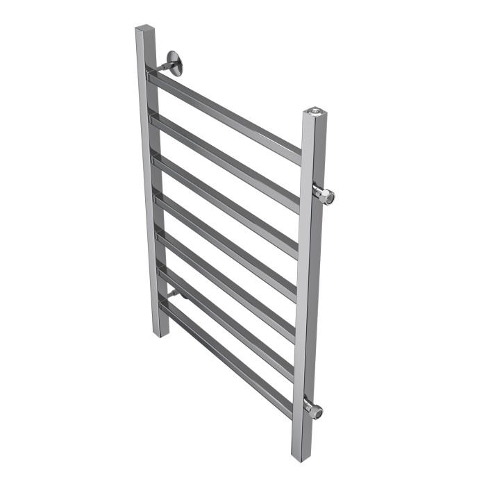 Полотенцесушитель водяной 500/800 квадрат, 7 секций, боковое подключение, 3/4", хром, Ancona Azario - AZ71558