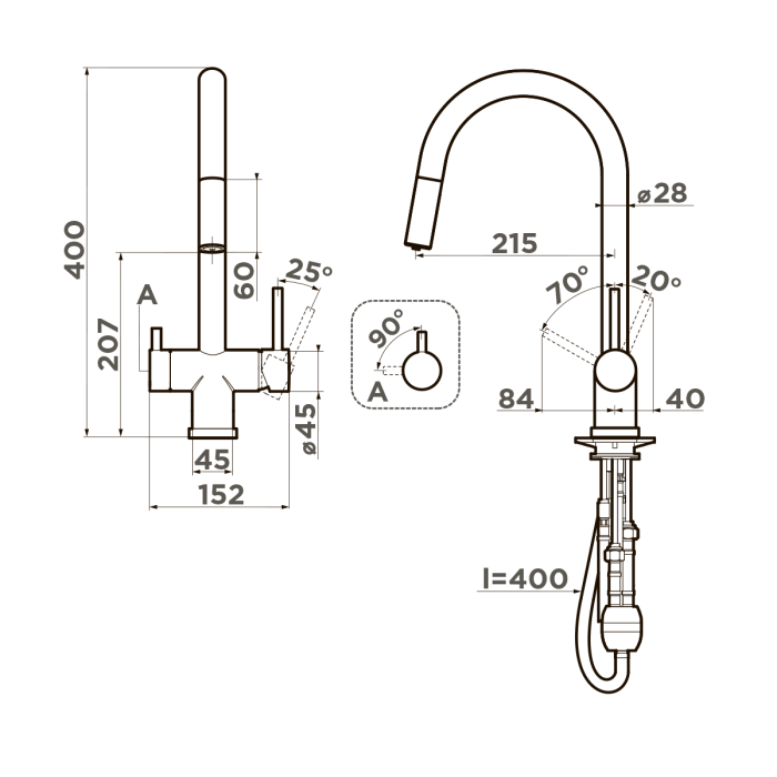 Смеситель для кухни Omoikiri Akita-S-IB латунь, цвет indigo blue арт. 4994438