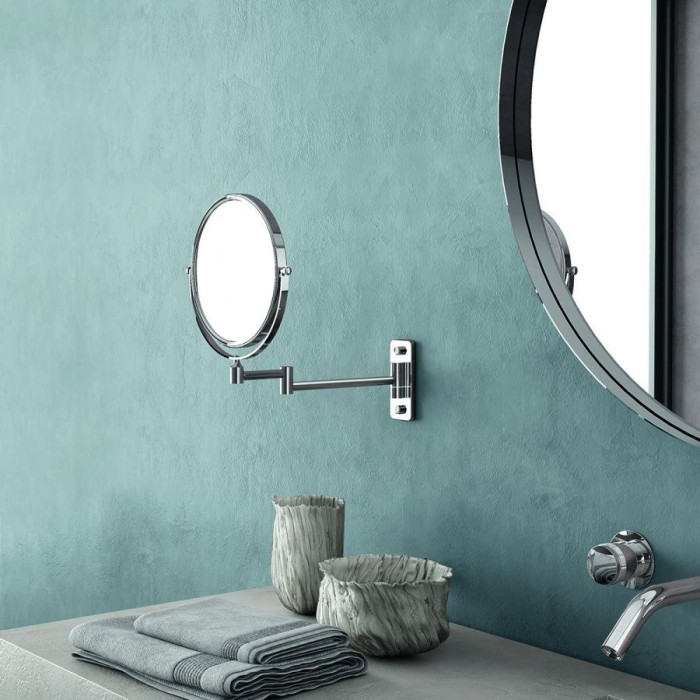 Настенное круглое поворотное косметическое зеркало (3x) со складным механизмом Gaia Gedy, CO2024(13) цвет: хром
