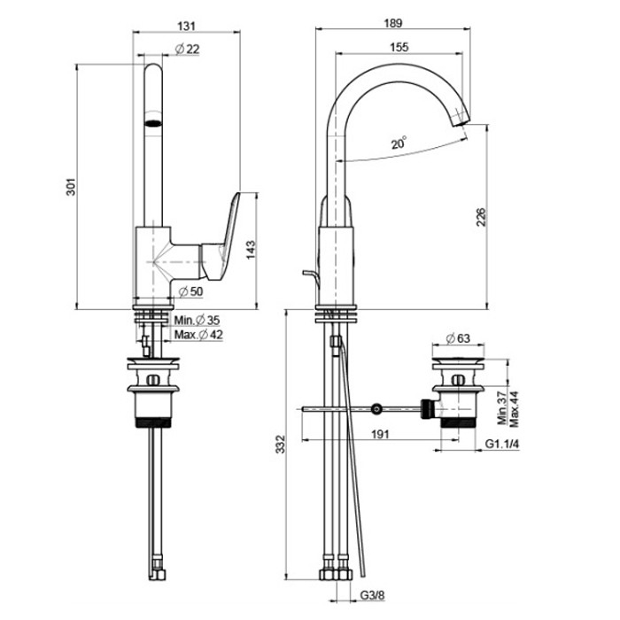Fima Carlo Frattini Смеситель на раковину с вращающимся изливом, Spot, F3011CR цвет: хром