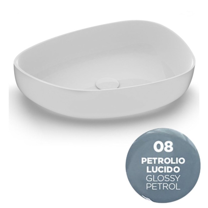 Накладная раковина, 55x42xh14 см, Olympia ceramica Metamorfosi, нефть глянцевый арт. MET4255008