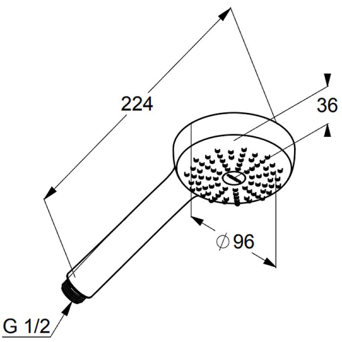 Душевая лейка 1s dn15, logo Kludi, хром - 6810005-00