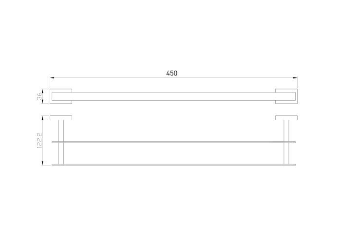 Полотенцедержатель двойной, Wonzon & Woghand Flat, WW-9711-45CM цвет: хром