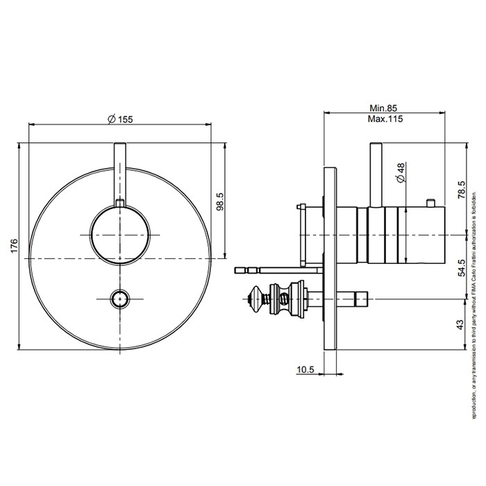Fima Carlo Frattini Смеситель для душа, встраиваемый, на два источника, без внутр. части, Fimatherm, F4039X2CR цвет: хром