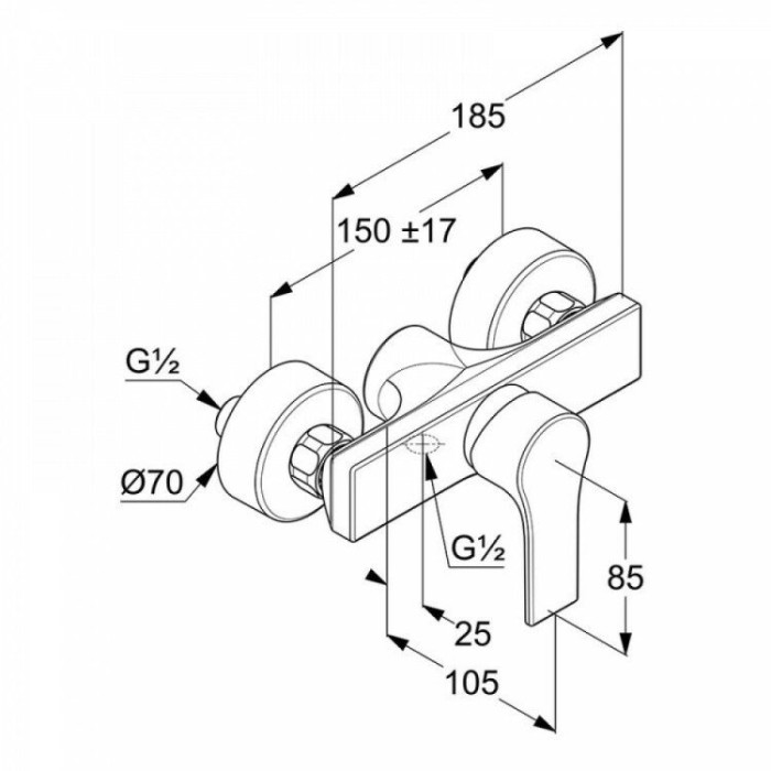 Однорычажный смеситель для душа, матовый, zenta sl Kludi, черный матовый - 488703965