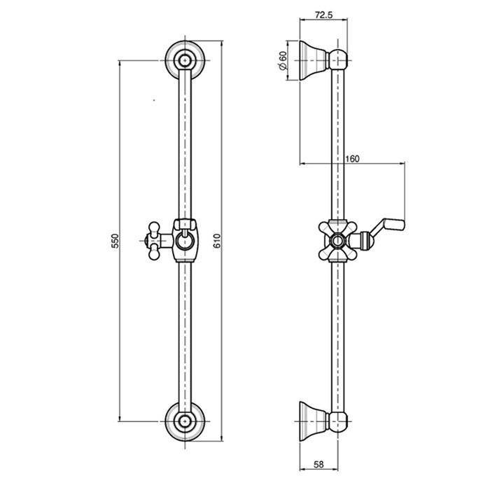 Fima Carlo Frattini Душевая штанга с держателем для ручного душа, Saliscendi, F2044/1OR цвет: золото