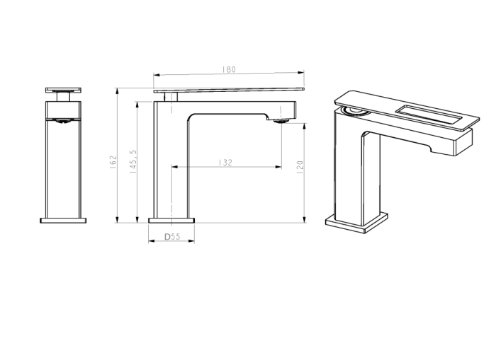 Смеситель для раковины низкий white-chrome, Boheme Q - 141-WCR.2