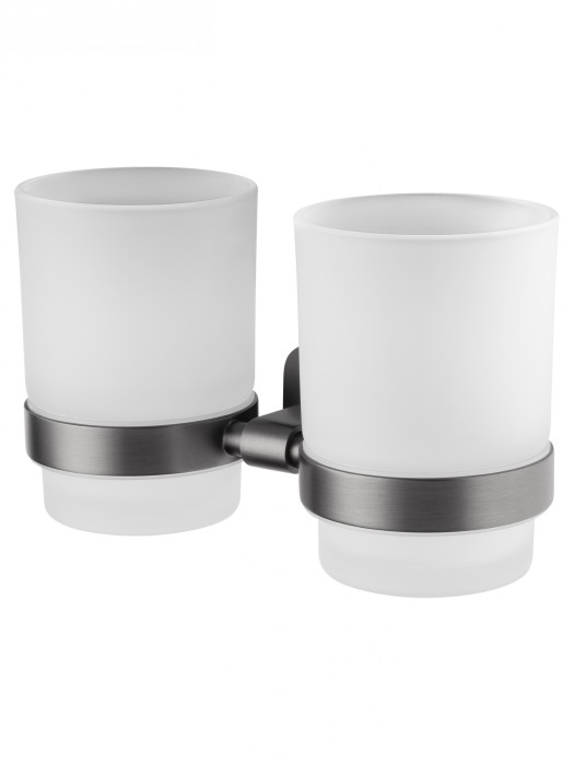 Два стакана для зубных щеток с держателем, Wonzon &amp; Woghand Graffity, WW-9328-GM цвет: графит