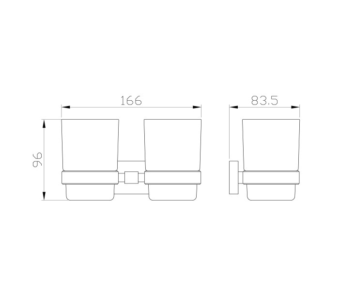 Два стакана для зубных щеток с держателем, Wonzon & Woghand Graffity, WW-9328-GM цвет: графит