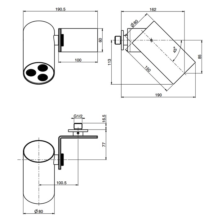 Fima Carlo Frattini Верхний душ 8см., настенный, Soffioni, F5914CR цвет: хром