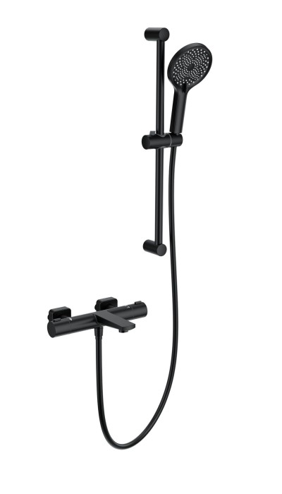Смеситель для ванны с душевым гарнитуром и термостатом, Wonzon &amp; Woghand, WW-C2021-A-MB цвет: черный