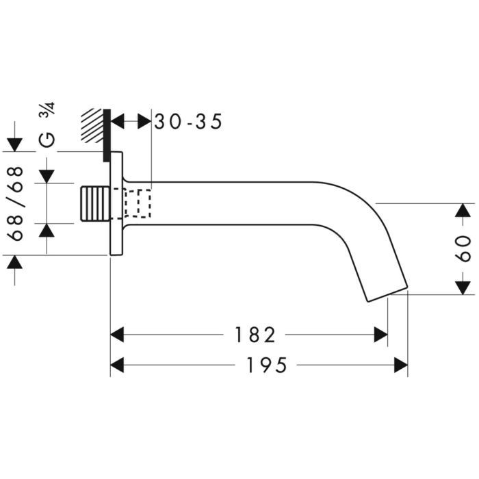 Излив для ванной Citterio M Axor, шлифованная бронза арт. 34410140