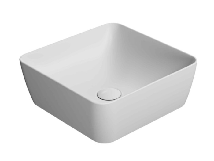 Раковина накладная 38х38х14 см, матовая, санфаянс, Color-elements GSI арт. 903809