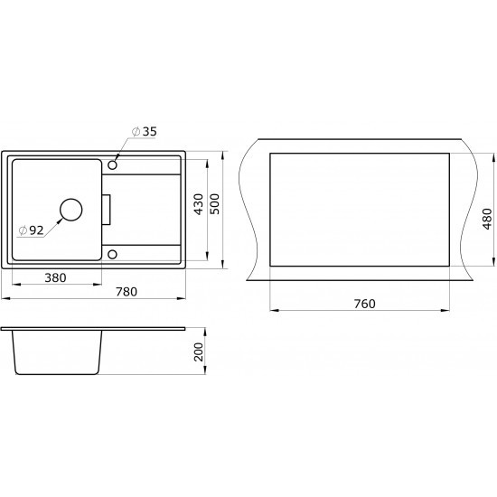Мойка для кухни гранит 780х500 Paulmark FLUGEN 50-780, белый - PM217850-WH