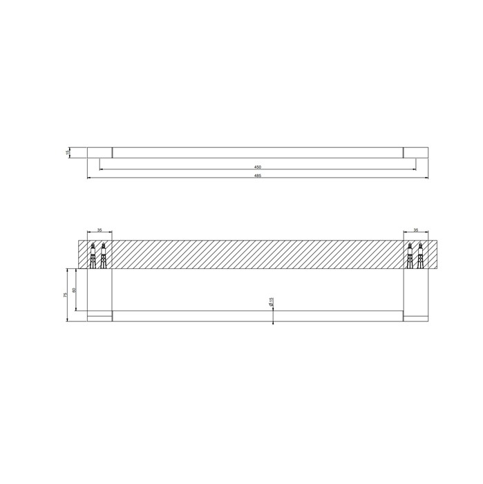 Полотенцедержатель, 45 см, Gessi Origini, хром арт. 66502#031