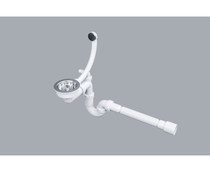 Сифон телескопический с круглым переливом TRUST, хром  Paulmark  - PM1022-CR