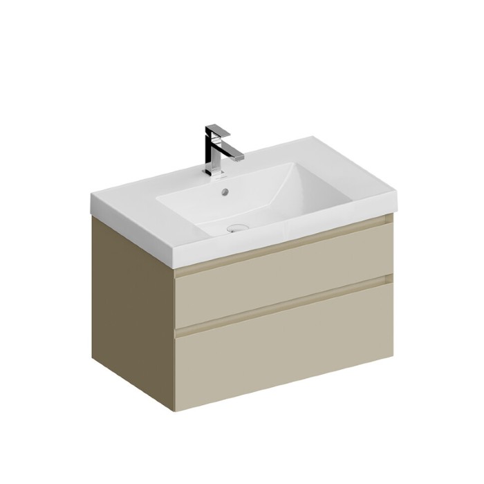 Тумба подвесная с ящиками 80см, Cubo Kerama Marazzi, бежевый - CUB.80.2\LIM