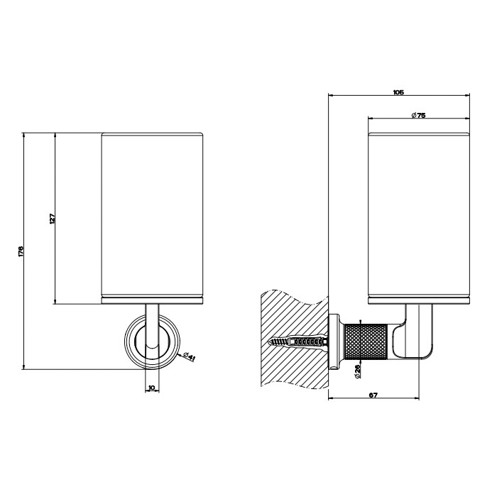 Стакан для зубных щеток, подвесной, Gessi Inciso, золото/черный арт. 58508#246