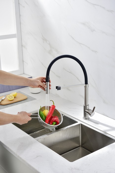 Смеситель для кухни  Paulmark HALT, никель - Ha214021-Ni