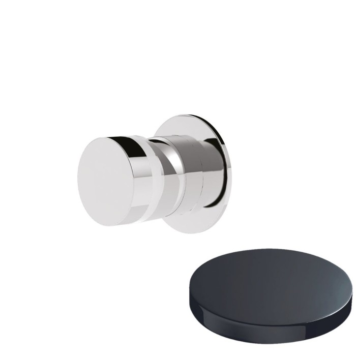 Встраиваемый смеситель для душа с мини-розеткой, Giulini My ring, хром черный глянц арт. MR0015D/1EPCRN