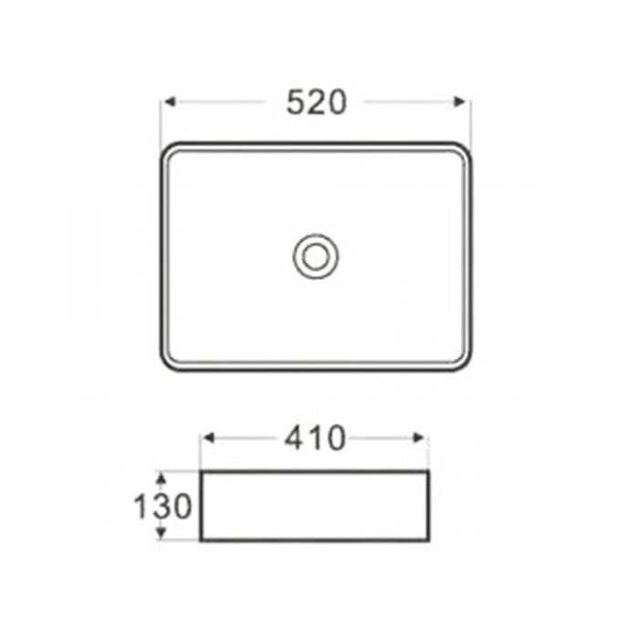 Раковина 520х410х130 накладная, белая, Azario - AZ-2074B