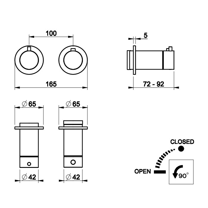 Встраиваемый термостат для душа, с 1 выходом, Gessi Ingranaggio, хром арт. 63331#031