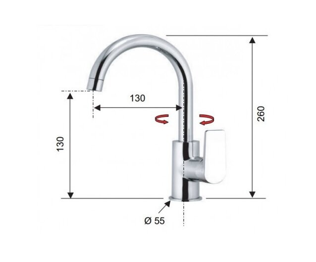 Смеситель хром глянцевый, Remer Dream, внешнего монтажа D72C