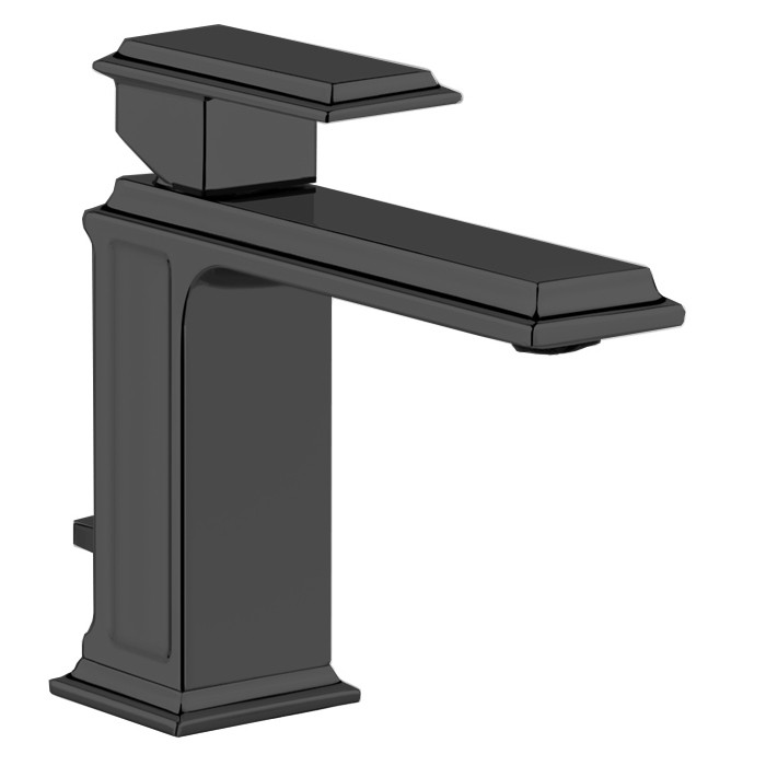 Смеситель для раковины на 1 отверстие с донным клапаном, Gessi Eleganza, черный металлик арт. 46001#706