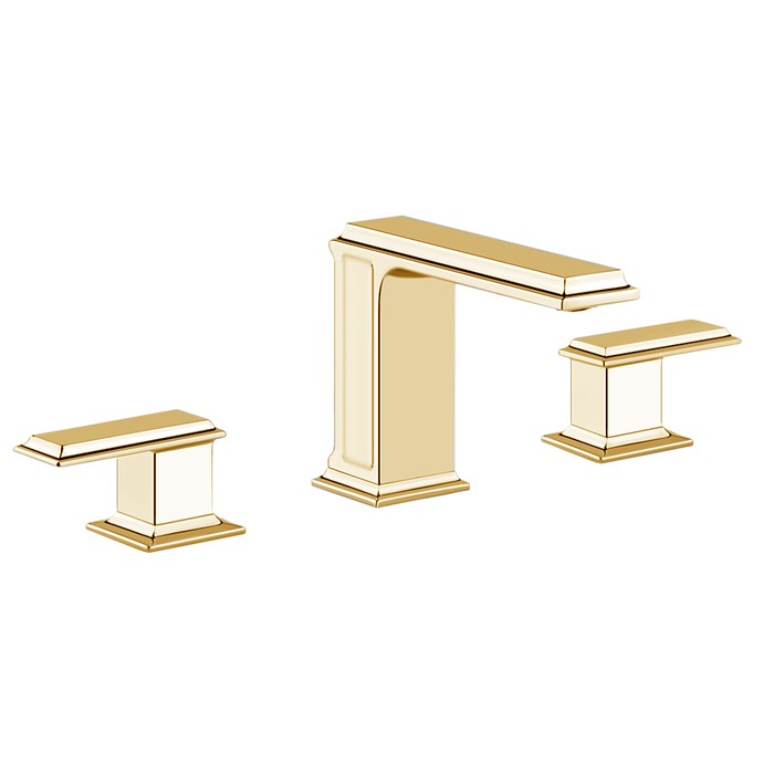 Смеситель для раковины на 3 отверстия, без донного клапана, Gessi Eleganza, шлифованное золото арт. 46011#087
