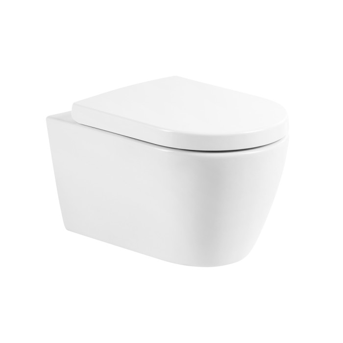 Подвесной унитаз, безободковый, BelBagno, белый глянцевый, MARINO арт. BB105CHR/BB865SC