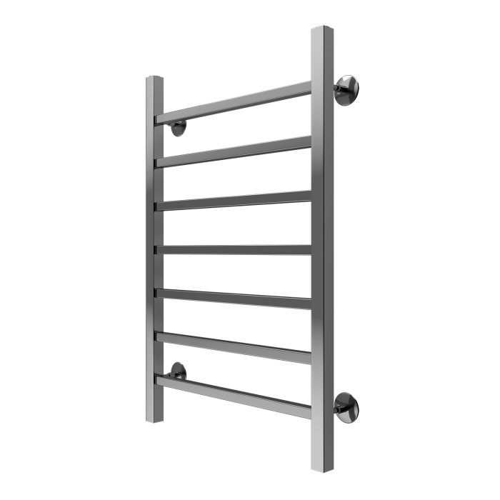 Полотенцесушитель водяной 500/800 квадрат, 7 секций, нижнее/диагональное подключение, 1/2", хром, Ancona Azario - AZ75558