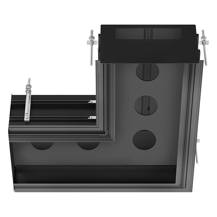 Профиль угловой 740х740 мм, для 5 модулей, установка Easy-Fix, Gessi Binario, black xl арт. 61151
