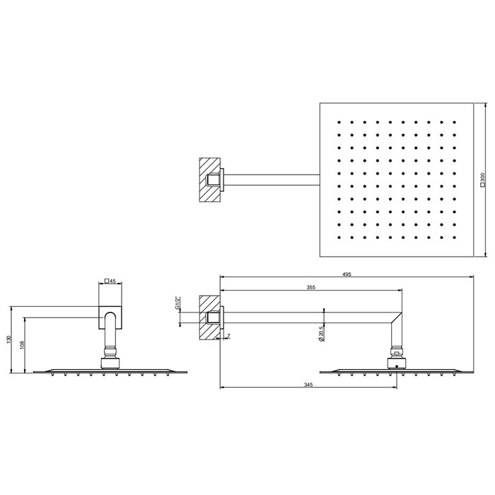 Верхний душ, подвесной, поворотная, с защитой от известкового налёта, Gessi Emporio shower, mirror steel арт. 47250#238
