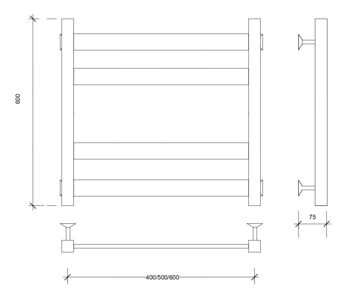 Полотенцесушитель водяной 60x40 Комано 3 (хром) Secado арт. 4603777482046