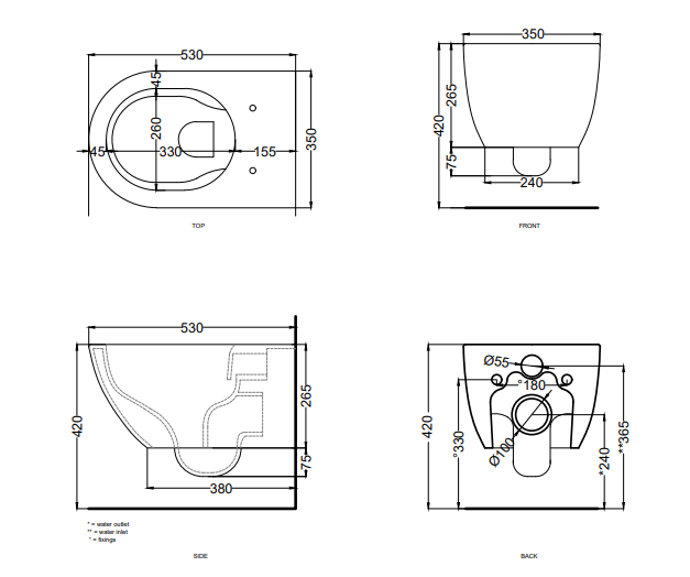 Унитаз подвесной Cielo Enjoy 53х35см, безободковый, цвет белый арт. EJVSK