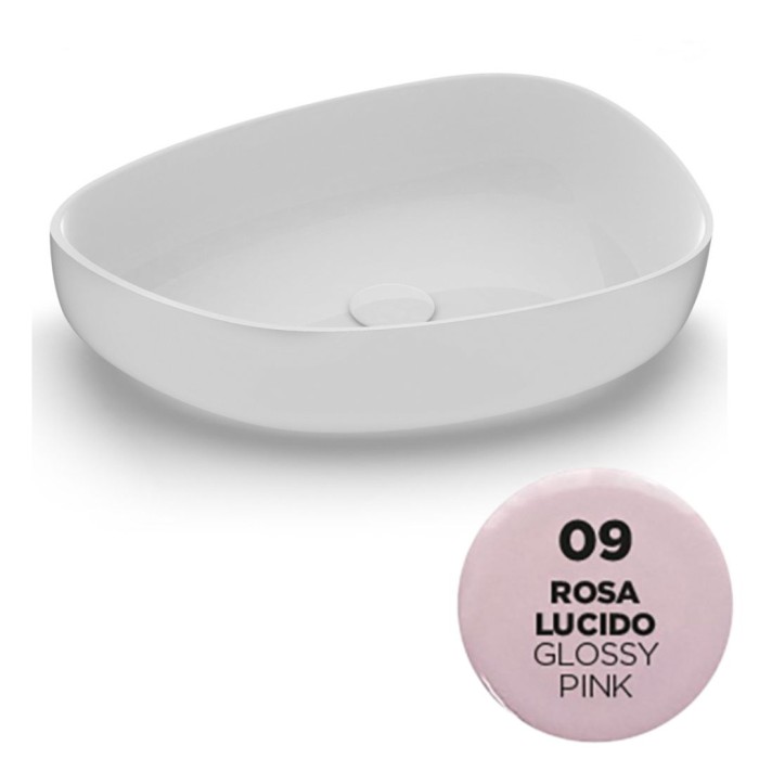 Накладная раковина, 55x42xh14 см, Olympia ceramica Metamorfosi, розовый глянцевый арт. MET4255009