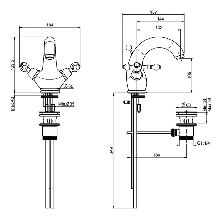 Fima Carlo Frattini Cмеситель для раковины на 1 отверстие, Epoque, F5061/2CR цвет: хром