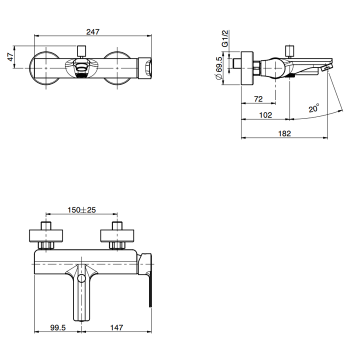 Fima Carlo Frattini Смеситель на ванну, Mast, F3134/1CR цвет: хром
